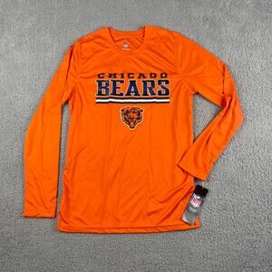 NFL Youth Boy's Large Orange Chicago Bears Polyester Long Sleeve Workout Shirt